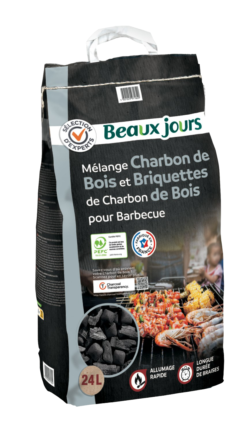 Beaux Jours - Mix charbon de bois et briquettes (24 L)