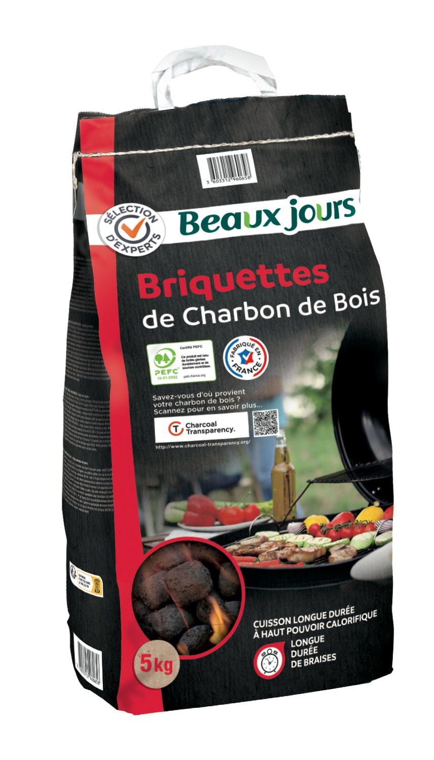 Beaux Jours – Briquettes de charbon de bois (5 Kg)
