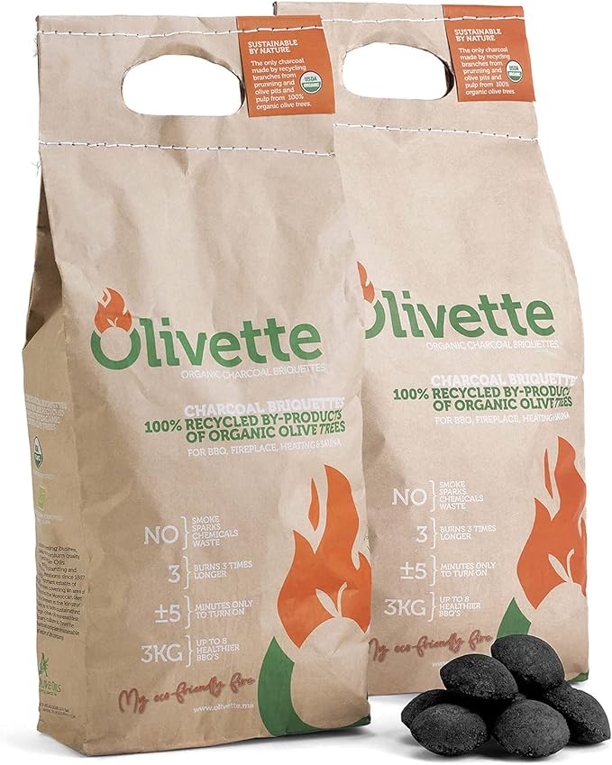 Briquettes de Charbon Organique Olivette (3 Kg)